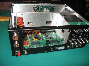 Beginning installation of 100-watt power amplifier boards  KPAIO3 installed here.
